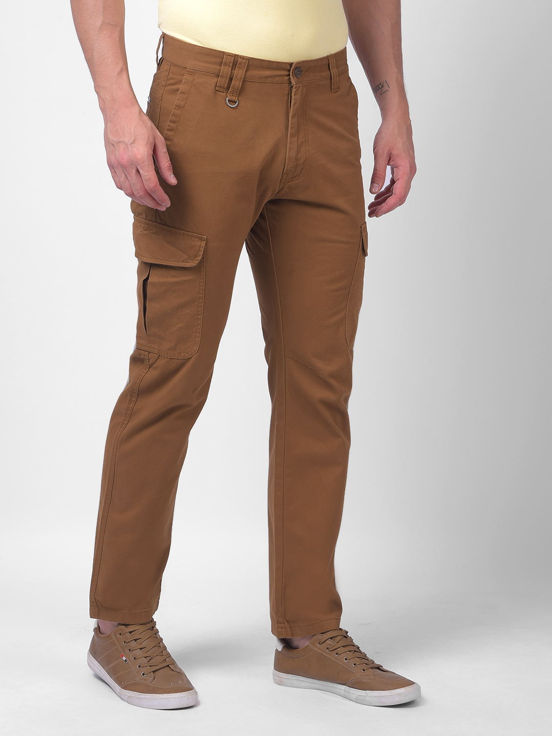 Numero Uno Men Brown Multi Pocket Regular Fit Cargo